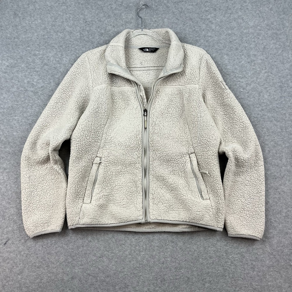 The North Face Women Jacket M Beige Oatmeal Pile Fleece‎ Campshire Full Zip